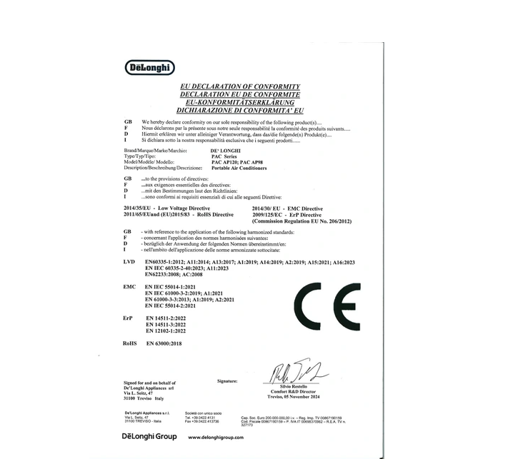 Climatiseur mobile Delonghi PACAP98GENTLEJET