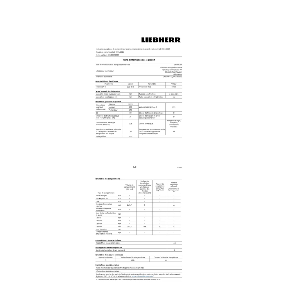 Réfrigérateur congélateur en bas Liebherr CND2003-2091485251 Blanc