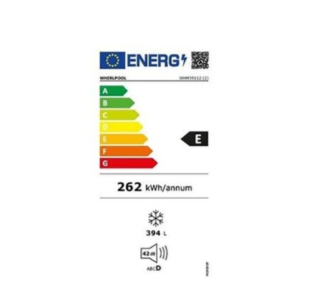 Congélateur coffre Whirlpool WHM39112 - Coffre - largeur : 140.5 cm - profondeur : 69.8 cm - hauteur : 91.6 cm - 394 litres - classe E - blanc