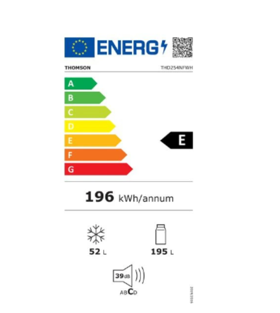 Réfrigérateur congélateur en haut Thomson THD254NFWH
