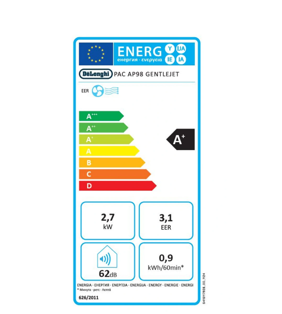 Climatiseur mobile Delonghi PACAP98GENTLEJET
