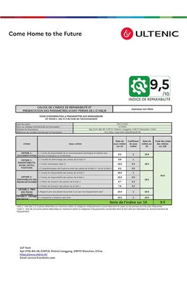 Aspirateur laveur Ultenic AC Élite, Aspirateur Balai Laveur sans Fil, Nouvelle version améliorée, 1.15L Grand Réservoir, Humide et Sec 3 en 1, 50min d'Autonomie, 15Kpa, Écran
