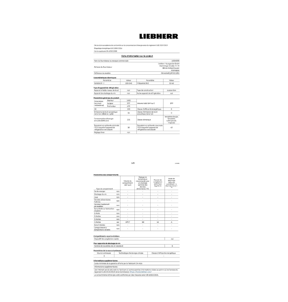 Congélateur armoire Liebherr GN46VE05