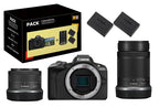 Appareil photo hybride Canon Pack EOS R50 + RF-S 18-45mm f/4.5-6.3 IS STM + RF-S 55-210mm f/5-7.1 IS STM + 2eme batterie + chargeur