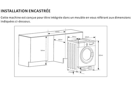 Lave-linge hublot THOMSON ENCASTRABLE - TWBI8140